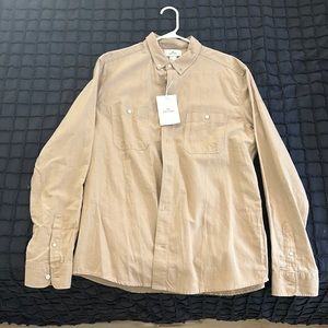 H&M Edition Tan Button Down, Large, Never Worn